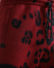 Load image into Gallery viewer, Dolce & Gabbana Red Black Leopard Print Stretch Jogger Pants