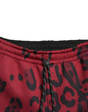 Load image into Gallery viewer, Dolce & Gabbana Red Black Leopard Print Stretch Jogger Pants