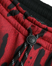 Load image into Gallery viewer, Dolce & Gabbana Red Black Leopard Print Stretch Jogger Pants