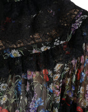Load image into Gallery viewer, Dolce & Gabbana Black Floral Print Long Sleeves Blouse Top