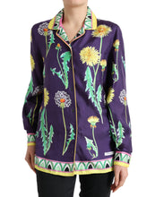 Load image into Gallery viewer, Dolce & Gabbana Purple Floral Print Twill Shirt Blouse Top