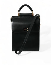 Load image into Gallery viewer, Dolce & Gabbana Black Calf Leather Logo Plaque Mini Crossbody Bag