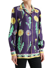 Load image into Gallery viewer, Dolce & Gabbana Purple Floral Print Twill Shirt Blouse Top