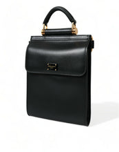 Load image into Gallery viewer, Dolce & Gabbana Black Calf Leather Logo Plaque Mini Crossbody Bag