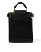 Load image into Gallery viewer, Dolce & Gabbana Black Calf Leather Logo Plaque Mini Crossbody Bag