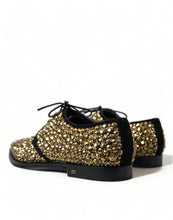 Load image into Gallery viewer, Dolce & Gabbana Elegant Gold Black Suede Derby Dress Shoes