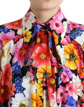 Load image into Gallery viewer, Dolce & Gabbana Multicolor Floral Ascot Collared Blouse Top