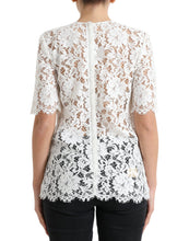 Load image into Gallery viewer, Dolce & Gabbana White Floral Lace Cotton Round Neck Blouse Top