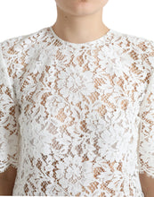 Load image into Gallery viewer, Dolce & Gabbana White Floral Lace Cotton Round Neck Blouse Top