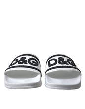 Load image into Gallery viewer, Dolce & Gabbana Chic White Designer Slides with Logo Detail