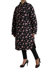 Load image into Gallery viewer, Dolce & Gabbana Black Floral Collared Trench Coat Jacket