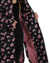 Load image into Gallery viewer, Dolce & Gabbana Black Floral Collared Trench Coat Jacket