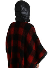 Load image into Gallery viewer, Dolce & Gabbana Black Red Buffalo Check Hooded Poncho Jacket