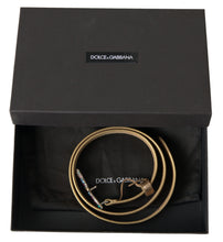 Load image into Gallery viewer, Dolce & Gabbana Crystal-Embellished Gold Leather Belt