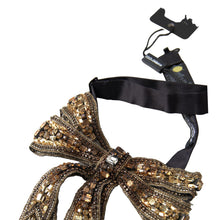 Load image into Gallery viewer, Dolce & Gabbana Gold Crystal Embellished Silk Bowtie