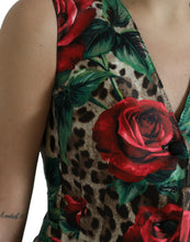 Load image into Gallery viewer, Dolce & Gabbana Brown Leopard Rose Silk Waistcoat Vest Top