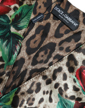 Load image into Gallery viewer, Dolce & Gabbana Brown Leopard Rose Silk Waistcoat Vest Top