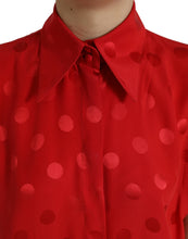 Load image into Gallery viewer, Dolce & Gabbana Red Polka Dot Sleeveless Collared Blouse Top