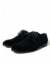 Load image into Gallery viewer, Dolce & Gabbana Elegant Black Velvet Derby Dress Shoes