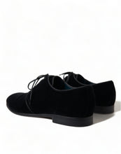 Load image into Gallery viewer, Dolce & Gabbana Elegant Black Velvet Derby Dress Shoes