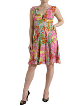 Load image into Gallery viewer, Dolce & Gabbana Multicolor Floral Silk A-Line Dress