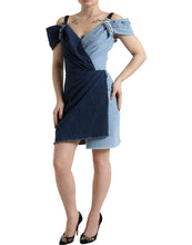 Load image into Gallery viewer, Dolce & Gabbana Elegant Two-Tone Blue Sheath Dress