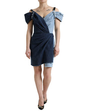 Load image into Gallery viewer, Dolce & Gabbana Elegant Two-Tone Blue Sheath Dress