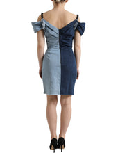 Load image into Gallery viewer, Dolce & Gabbana Elegant Two-Tone Blue Sheath Dress