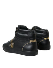 Load image into Gallery viewer, Dolce & Gabbana Black Crown Bee logo Mid Top Portofino Sneakers Shoes