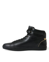 Load image into Gallery viewer, Dolce & Gabbana Black Crown Bee logo Mid Top Portofino Sneakers Shoes