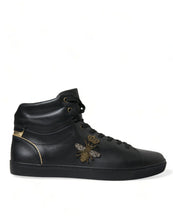 Load image into Gallery viewer, Dolce & Gabbana Black Crown Bee logo Mid Top Portofino Sneakers Shoes
