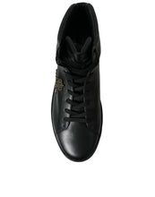 Load image into Gallery viewer, Dolce & Gabbana Black Crown Bee logo Mid Top Portofino Sneakers Shoes