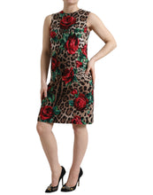 Load image into Gallery viewer, Dolce & Gabbana Elegant Leopard Floral A-Line Dress