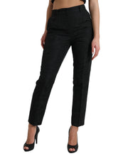 Load image into Gallery viewer, Dolce & Gabbana Black Polyester High Waist Tapered Pants