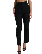 Load image into Gallery viewer, Dolce & Gabbana Black Wool High Waist Straight Pants