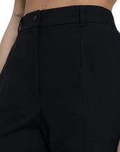 Load image into Gallery viewer, Dolce & Gabbana Black Wool High Waist Straight Pants
