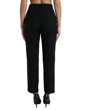Load image into Gallery viewer, Dolce & Gabbana Black Wool High Waist Straight Pants