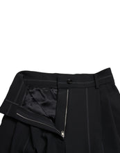 Load image into Gallery viewer, Dolce & Gabbana Black High Waist Front Slit Wide Leg Pants