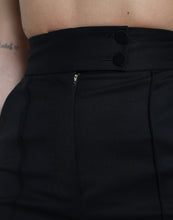 Load image into Gallery viewer, Dolce & Gabbana Black Wool High Waist Tapered Pants