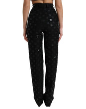 Load image into Gallery viewer, Dolce & Gabbana Black Wool DG Logo High Waist Straight Pants