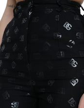 Load image into Gallery viewer, Dolce & Gabbana Black Wool DG Logo High Waist Straight Pants