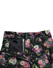 Load image into Gallery viewer, Dolce & Gabbana Black Floral Wool High Waist Wide Leg Pants