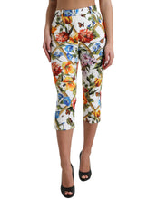 Load image into Gallery viewer, Dolce & Gabbana White Majolica Print High Waist Cropped Pants