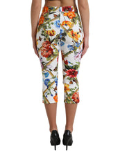 Load image into Gallery viewer, Dolce & Gabbana White Majolica Print High Waist Cropped Pants
