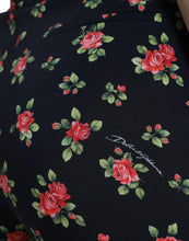 Load image into Gallery viewer, Dolce & Gabbana Black Floral Wool High Waist Tapered Pants