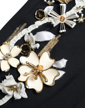 Load image into Gallery viewer, Dolce & Gabbana Black Floral Applique High Waist Tapered Pants