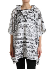 Load image into Gallery viewer, Dolce & Gabbana White Logo Print Hooded Blouson T-shirt Top