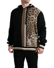 Load image into Gallery viewer, Dolce & Gabbana Black Leopard Hooded Sweatshirt Sweater