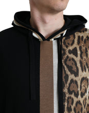 Load image into Gallery viewer, Dolce & Gabbana Black Leopard Hooded Sweatshirt Sweater