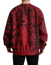 Load image into Gallery viewer, Dolce & Gabbana Red Leopard Print Crewneck Pullover Sweater